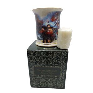 vintage thomas kinkade "evening at swanbrooke cottage" votive candle holder